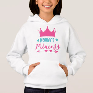 Camiseta Princesa mamãe, Princesa Pequena, Coroa, Corações
