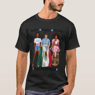 Camiseta Princesa Mexicana Latina Negra México Afro Bandeir