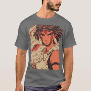 Camiseta Princesa Mononoke Estilo desenho animado vintage e