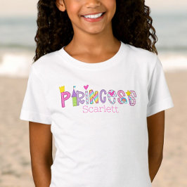 Camiseta Princesa Personalizada, Alphabet Crown Castle Wand