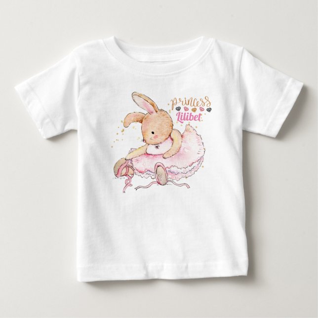 Camiseta Princesa Personalizada Lilibet Ballerina Rabbit (Frente)