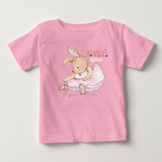 Camiseta Princesa Personalizada Lilibet Ballerina Rabbit (Frente)