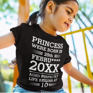 Camiseta Princesa Personalizada Nascer na Idade do Mês