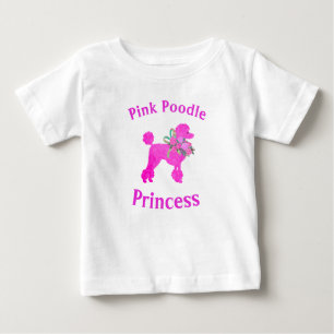 Camiseta Princesa Poodle Rosa Menina de Aniversári