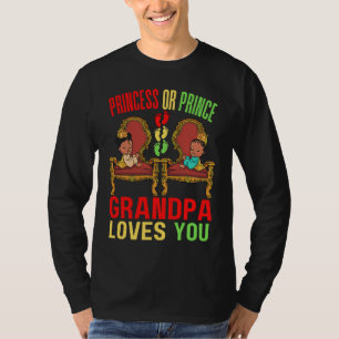 Camiseta Princesa Príncipe Vovô Ama Você Bebê Negro Show