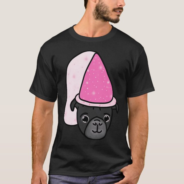 Camiseta Princesa Pug Preta (Frente)