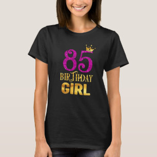 Camiseta Princesa Rainha Princesa de 85 Anos, aniversário