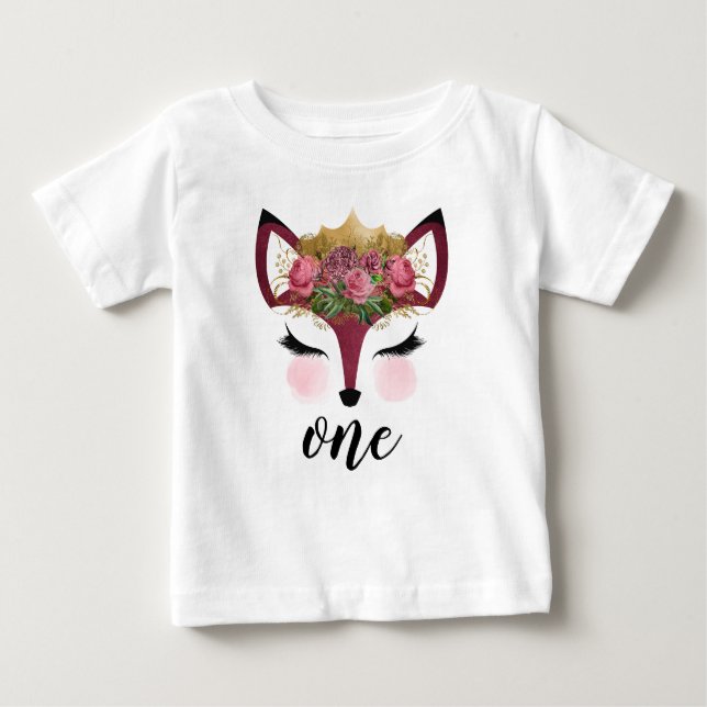 Camiseta Princesa Raposa Rosa e Dourado (Frente)