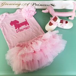 Camiseta Princesa Rosa Dachshund Doxified Baby One Piece