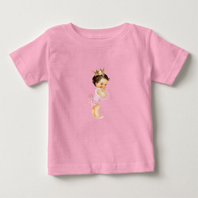 Camiseta Princesa Rosa & Dourado  (Frente)