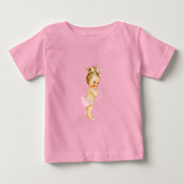 Camiseta Princesa Rosa e Dourada (Frente)