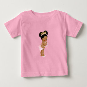 Camiseta Princesa Rosa e Dourada