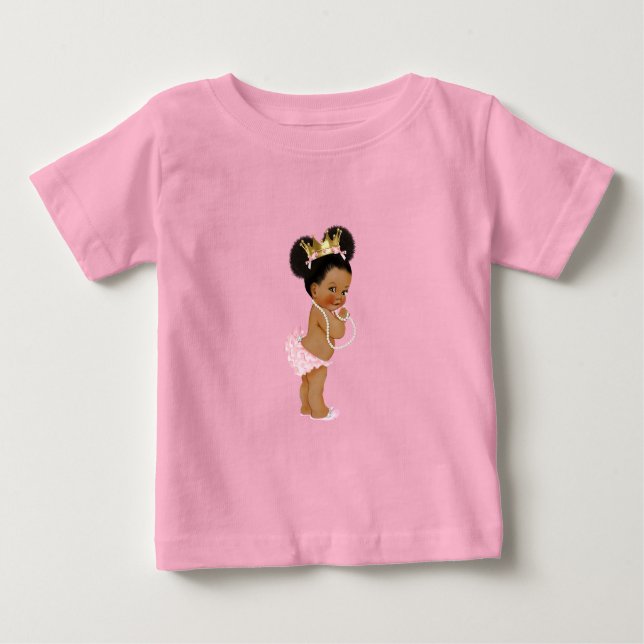 Camiseta Princesa Rosa e Dourado  (Frente)