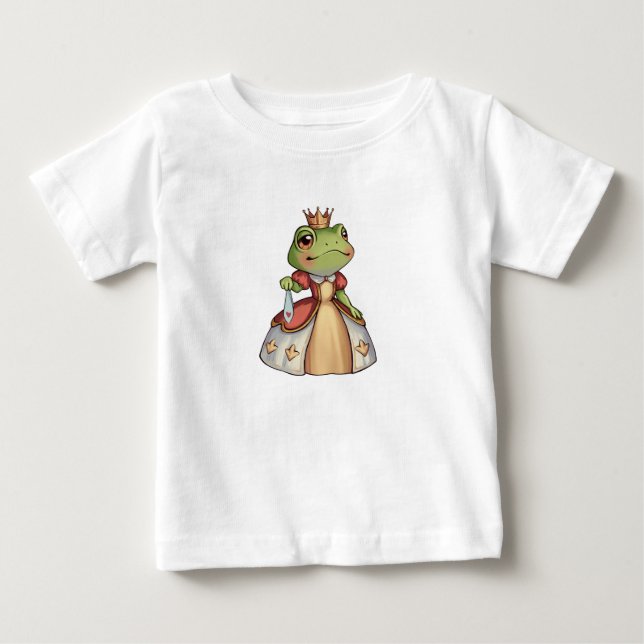 Camiseta Princesa sapo com uma coroa e um vestido (Frente)
