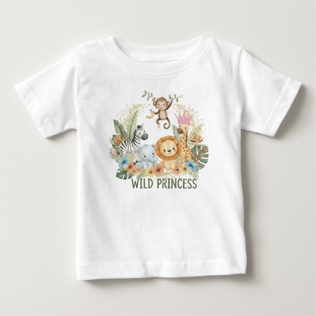 Camiseta Princesa Selvagem - Animais da Selva (Frente)
