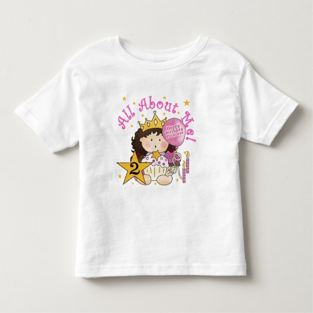 Camiseta Princesa Sobre Mim segundo aniversário (Frente)