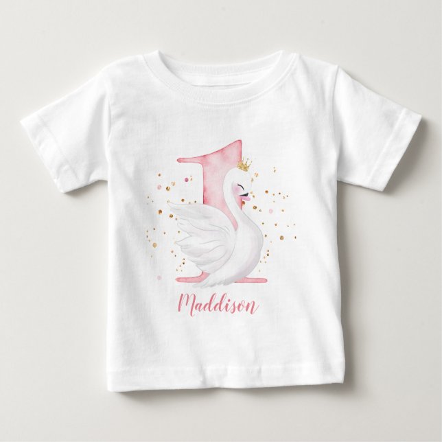 Camiseta Princesa Swan primeiro aniversario (Frente)