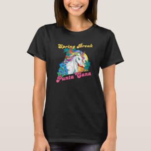 Camiseta Princesa Unicórnio Férias de Primavera Punta Cana