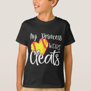 Camiseta Princesa Veste Limpa Softball Mãe Pai Baseball Pl