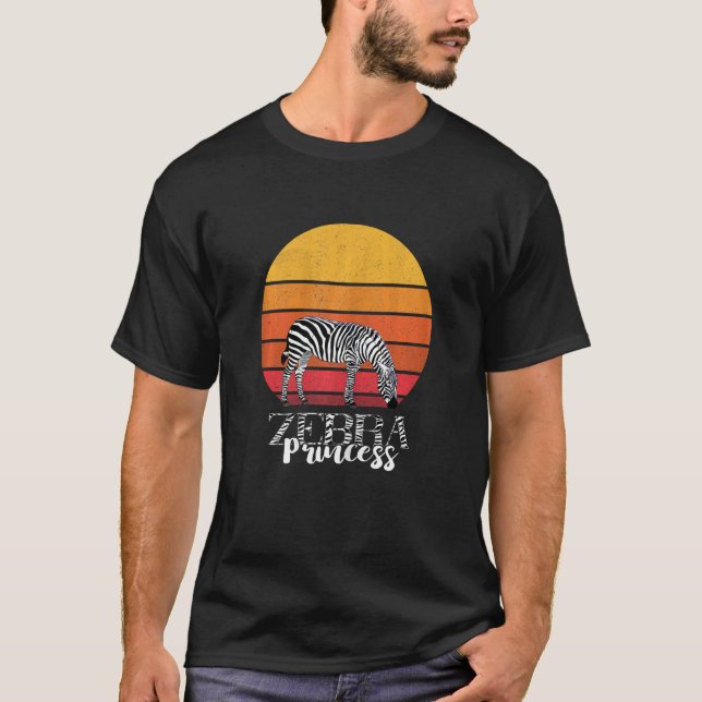 Camiseta Princesa Zebra Zebra Retro Cavalo Vida Selvagem An (Frente)