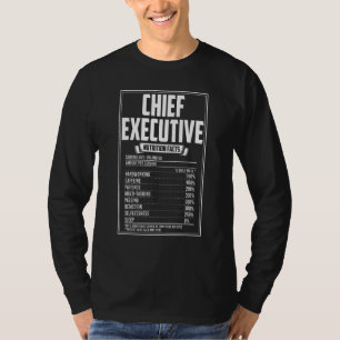 Camiseta Principais Fatos de Nutrição do Executivo