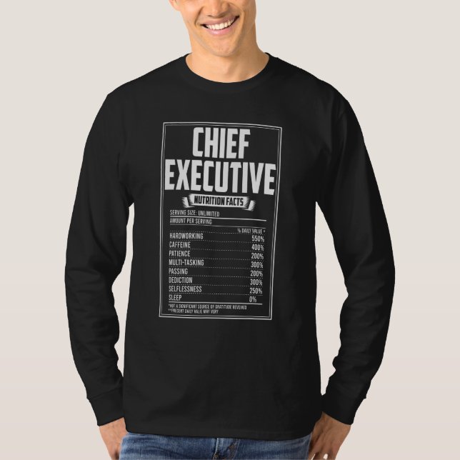 Camiseta Principais Fatos de Nutrição do Executivo (Frente)