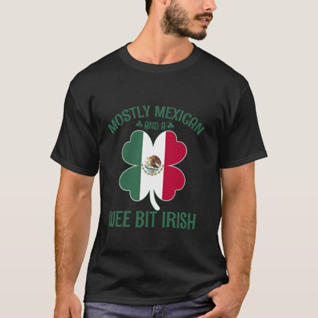 Camiseta Principalmente mexicano e mordemos irlandês Shamro (Frente)