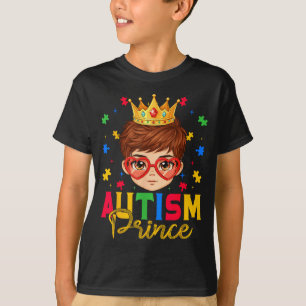 Camiseta Príncipe Autismo Quebra-Cabeças de Conscientização