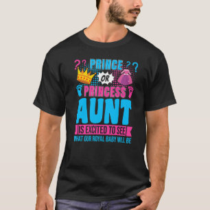 Camiseta Príncipe ou Princesa Tia Bebê Festa de Revenda