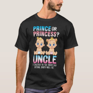 Camiseta Príncipe Ou Princesa Tio Empolgado Em Ver O Que No