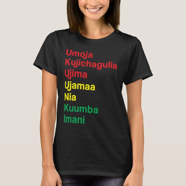 Camiseta Princípios Kwanzaa (Frente)