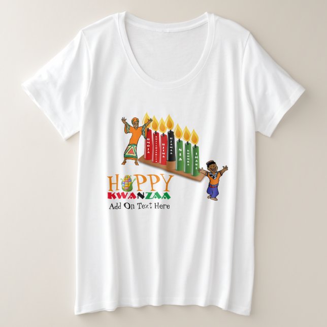 Camiseta Princípios KWANZAA 7 Compatíveis (Frente do Design)
