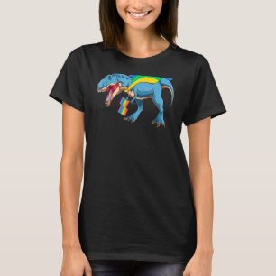 Camiseta Prioridade Dinossauro T Rex Orgulho gay Flag Parad