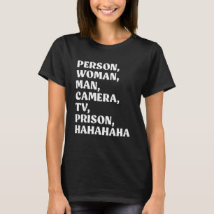 Camiseta Prisão de Câmera de Homem de Mulher Pessoa Hahaha