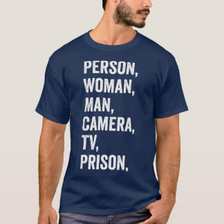 Camiseta Prisão de Câmera de Homem de Mulher Pessoa Hahaha 