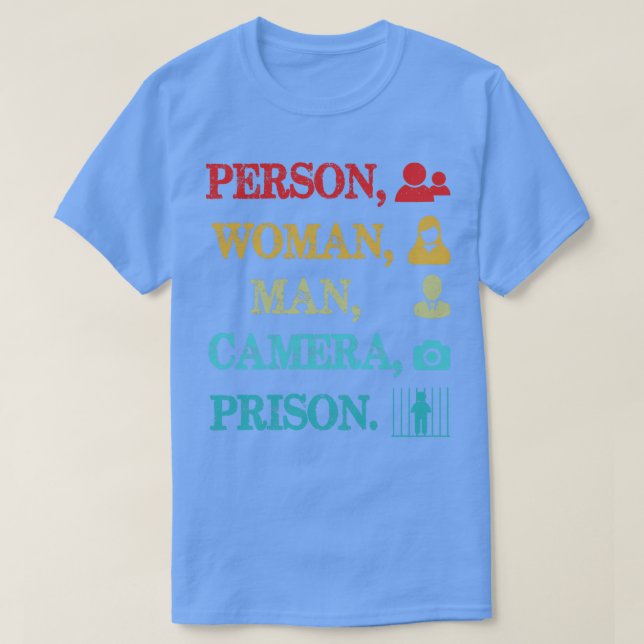 Camiseta Prisão de Câmera de Homem de Pessoa, TV, Retrô em  (Frente do Design)