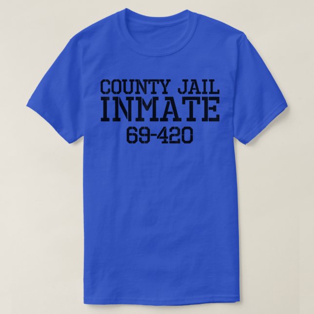 Camiseta Prisão do condado de Halloween Inmate Prisonho Eng (Frente do Design)