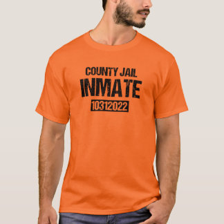Camiseta Prisão do Condado de Prisioneiro Preso Figurino de