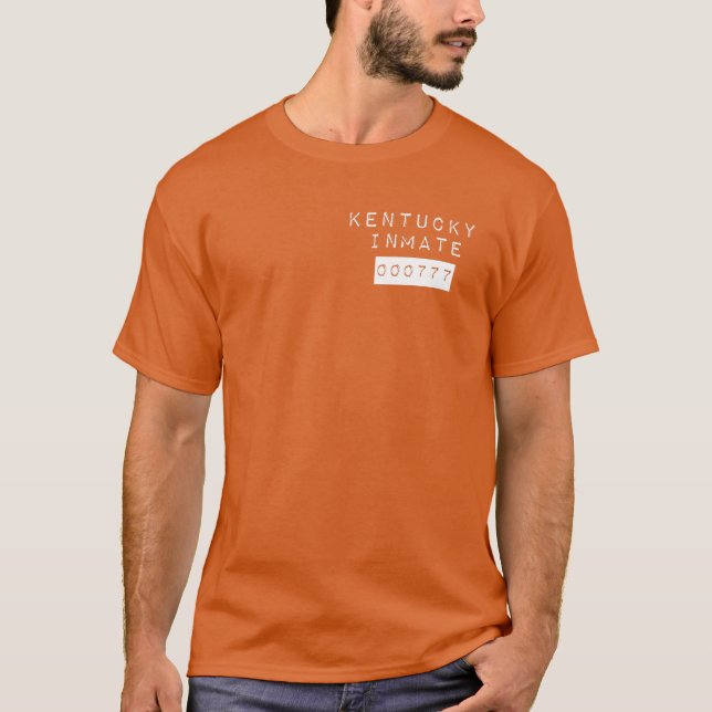 Camiseta Prisioneiro preso do Estado do Kentucky 000777 Pri (Frente)