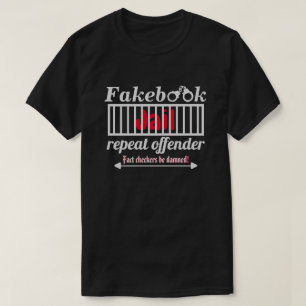 Camiseta Prisões do Fakebook Repetem Offender Novelty Paro