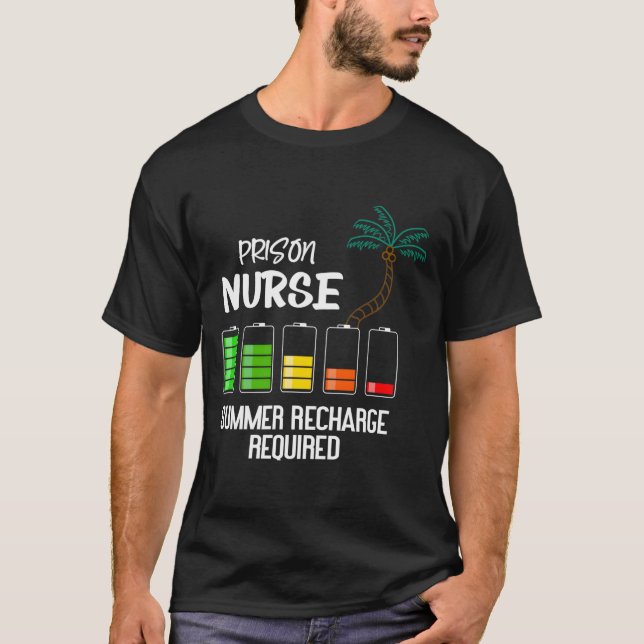 Camiseta Prison Nurse Summer Vacation Recharge Required Nur (Frente)