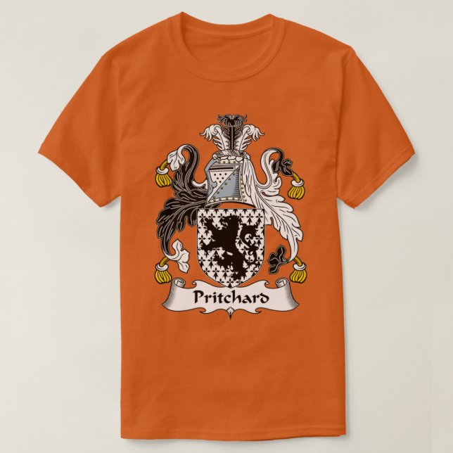 Camiseta Pritchard Casaco da Guarda Familiar de Armas (Frente do Design)