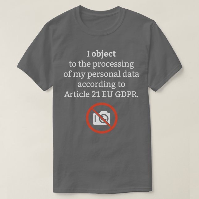 Camiseta Privacidade de dados pessoais Jura GDPR (Frente do Design)