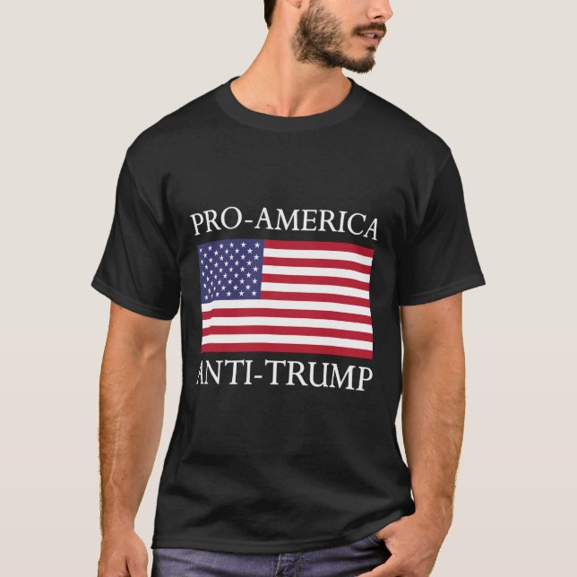 Camiseta Pro-america Anti-trump - American Usa Flag Resist  (Frente)