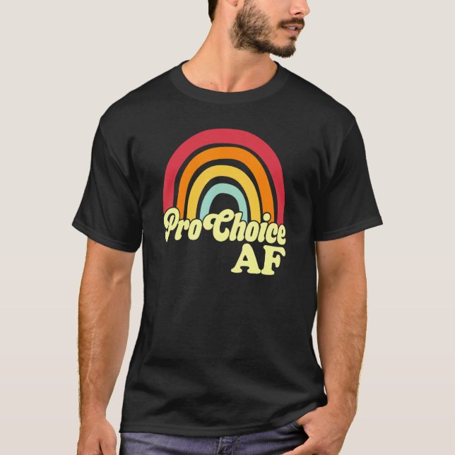 Camiseta Pro Choice Af Rainbow Retro Vintage (Frente)