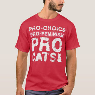 Camiseta Pro Choice Pro Feminismo Design de Gatos Para Femi