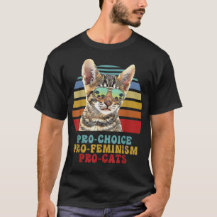 Camiseta Pro Choice Pro Feminismo Pro Cats Direitos das Mul