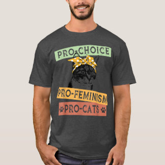 Camiseta Pró-Feminismo Pró Gato Direitos de Aborto Teto