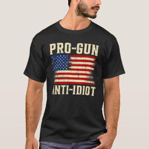 Camiseta Pro G Onu Anti-Idiot American Flag