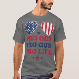 Camiseta Pro God Pro Gun Pro Life USA American Sunglass P